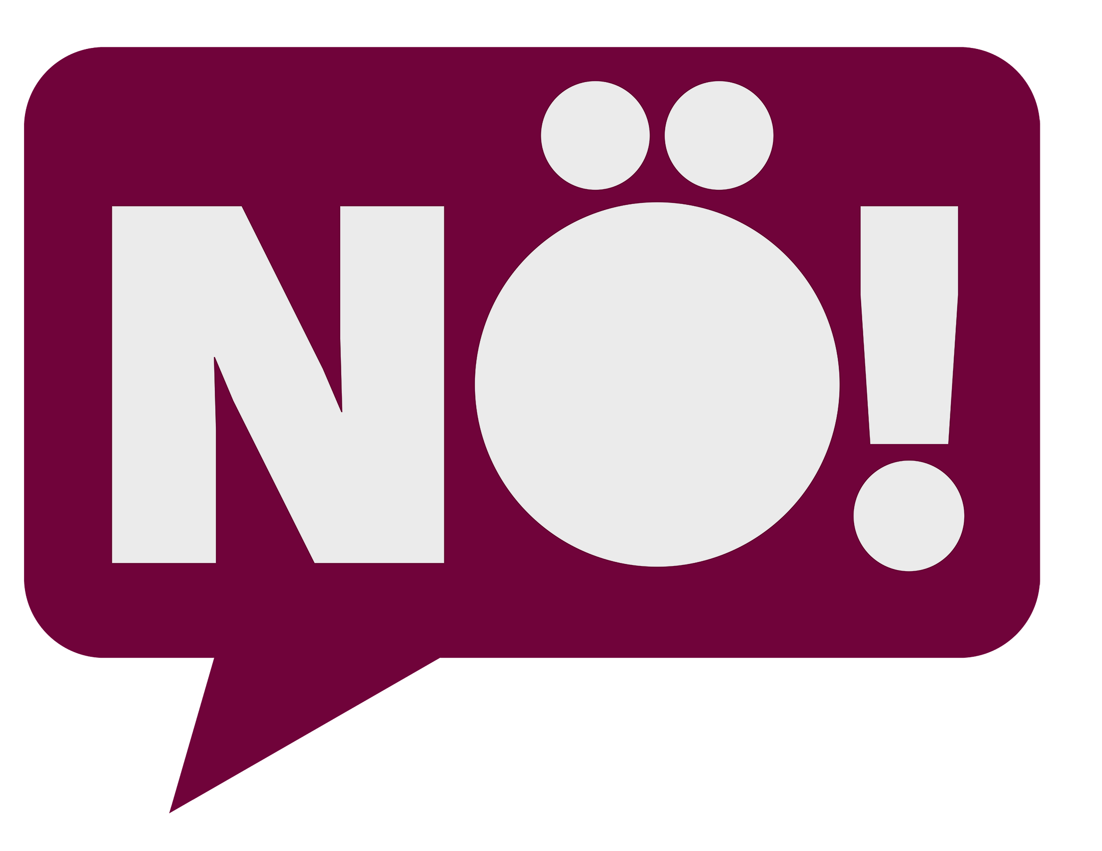 lila Sprechblase mit gro&szlig;em N&ouml;