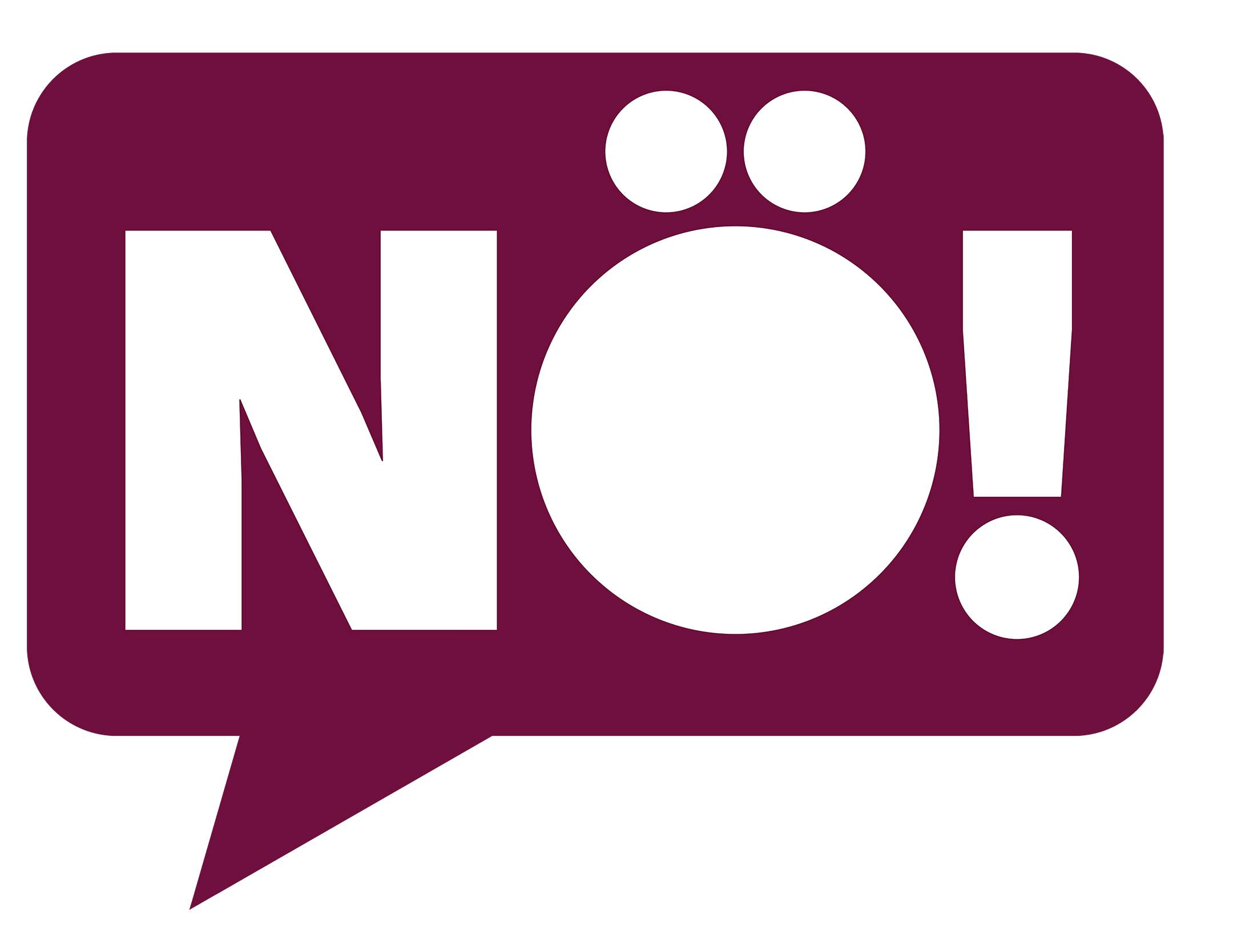 lila Sprechblase mit gro&szlig;em N&ouml;